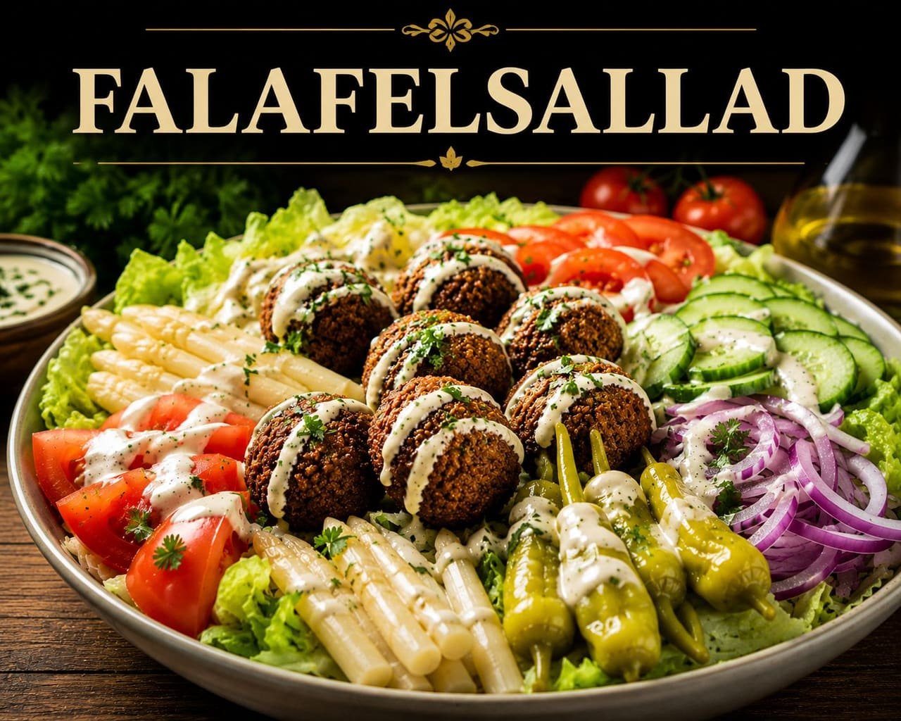 Pizzeria Torino i Mora – Färsk Falafelsallad med grönsaker