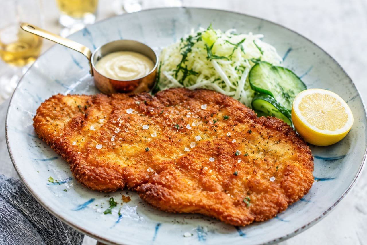 Pizzeria Torino i Mora – Schnitzel med pommes och bearnaisesås