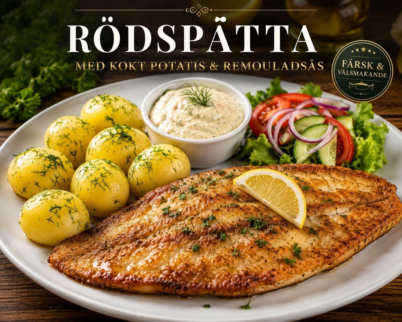 Pizzeria Torino i Mora – Färsk Rödspätta med kokt potatis och remouladsås